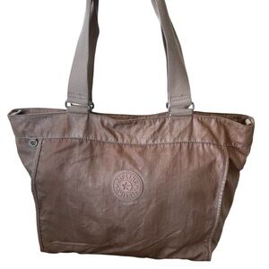 Kipling shopper large shopper tote bag with key leash pinkish color